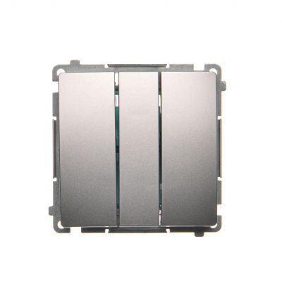 Simon Basic Łącznik potrójny z podświetleniem LED 10A 250V szybkozłączka srebrny mat BMW31L.01/43 KONTAKT (BMW31L.01/43)