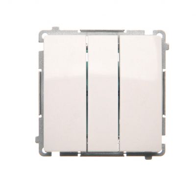 Simon Basic Przycisk potrójny 10A 250V szybkozłączka biały BMP31.01/11 KONTAKT (BMP31.01/11)