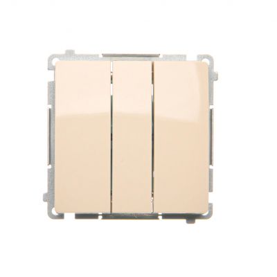 Simon Basic Przycisk potrójny 10A 250V szybkozłączka beż BMP31.01/12 KONTAKT (BMP31.01/12)