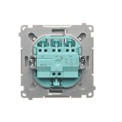 Simon Basic Przycisk potrójny 10A 250V szybkozłączka stal inox BMP31.01/21 KONTAKT (BMP31.01/21)