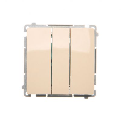 Simon Basic Przycisk potrójny z podświetleniem LED 10A 250V szybkozłączka beż BMP31L.01/12 KONTAKT (BMP31L.01/12)