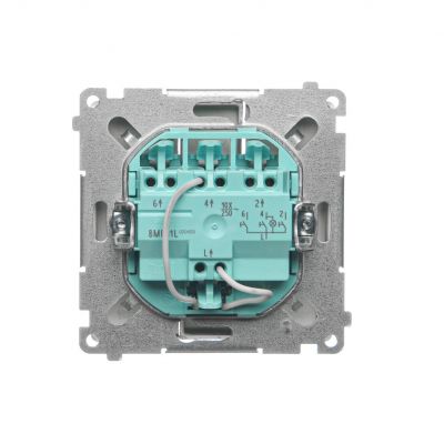 Simon Basic Przycisk potrójny z podświetleniem LED 10A 250V szybkozłączka satynowy BMP31L.01/29 KONTAKT (BMP31L.01/29)