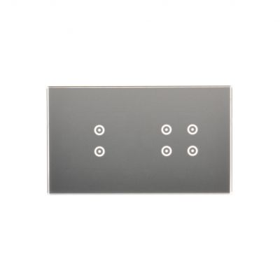 Simon 54 Touch Panel dotykowy S54 Touch 2 moduły 2 pola dotykowe pionowe + 4 pola dotykowe srebrna mgła DSTR234/71 KONTAKT (DSTR234/71)