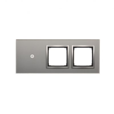 Simon 54 Touch Panel dotykowy S54 Touch 3 moduły 1 pole dotykowe + 2 otwory na osprzęty S54 srebrna mgła DSTR3100/71 KONTAKT (DSTR3100/71)