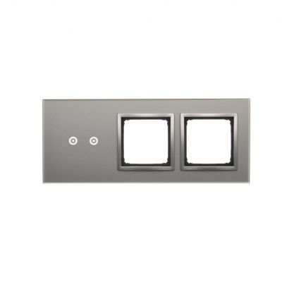 Simon 54 Touch Panel dotykowy S54 Touch 3 moduły 2 pola dotykowe poziome + 2 otwory na osprzęty S54 srebrna mgła DSTR3200/71 KONTAKT (DSTR3200/71)
