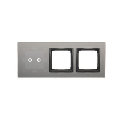 Simon 54 Touch Panel dotykowy S54 Touch 3 moduły 2 pola dotykowe poziome + 2 otwory na osprzęty S54 burzowa chmura DSTR3200/72 KONTAKT (DSTR3200/72)