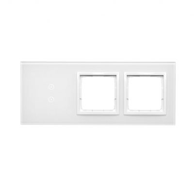 Simon 54 Touch Panel dotykowy S54 Touch 3 moduły 2 pola dotykowe pionowe + 2 otwory na osprzęty S54 biała perła DSTR3300/70 KONTAKT (DSTR3300/70)