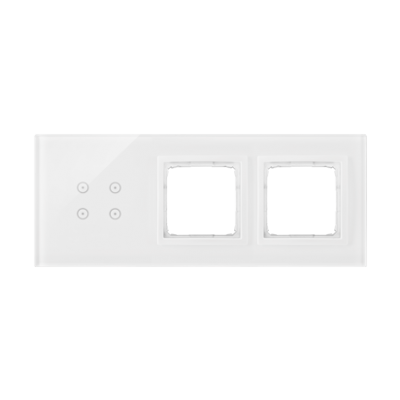 Simon 54 Touch Panel dotykowy S54 Touch 3 moduły 4 pola dotykowe + 2 otwory na osprzęty S54 biała perła DSTR3400/70 KONTAKT (DSTR3400/70)