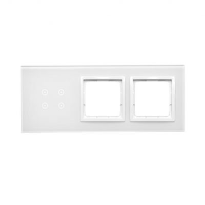 Simon 54 Touch Panel dotykowy S54 Touch 3 moduły 4 pola dotykowe + 2 otwory na osprzęty S54 biała perła DSTR3400/70 KONTAKT (DSTR3400/70)