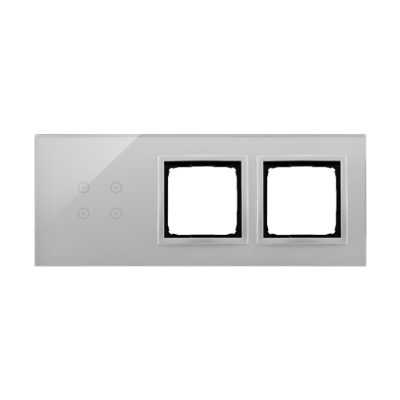 Simon 54 Touch Panel dotykowy S54 Touch 3 moduły 4 pola dotykowe + 2 otwory na osprzęty S54 srebrna mgła DSTR3400/71 KONTAKT (DSTR3400/71)