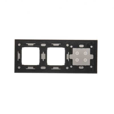 Simon 54 Touch Panel dotykowy S54 Touch 3 moduły 4 pola dotykowe + 2 otwory na osprzęty S54 srebrna mgła DSTR3400/71 KONTAKT (DSTR3400/71)