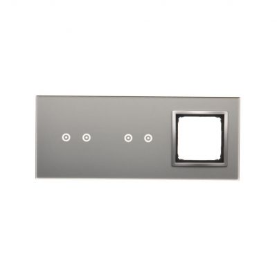 Simon 54 Touch Panel dotykowy S54 Touch 3 moduły 2 pola dotykowe poziome + 2 pola dotykowe poziome + 1 otwór na osprzęt S54 srebrna mgła DSTR3220/71 KONTAKT (DSTR3220/71)