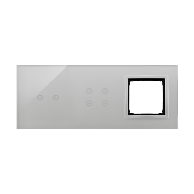 Simon 54 Touch Panel dotykowy S54 Touch 3 moduły 2 pola dotykowe poziome + 4 pola dotykowe + 1 otwór na osprzęt S54 srebrna mgła DSTR3240/71 KONTAKT (DSTR3240/71)
