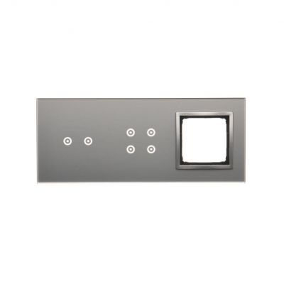 Simon 54 Touch Panel dotykowy S54 Touch 3 moduły 2 pola dotykowe poziome + 4 pola dotykowe + 1 otwór na osprzęt S54 srebrna mgła DSTR3240/71 KONTAKT (DSTR3240/71)