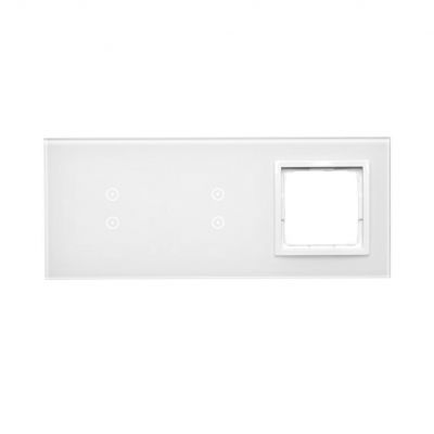 Simon 54 Touch Panel dotykowy S54 Touch 3 moduły 2 pola dotykowe pionowe + 2 pola dotykowe pionowe + 1 otwór na osprzęt S54 biała perła DSTR3330/70 KONTAKT (DSTR3330/70)