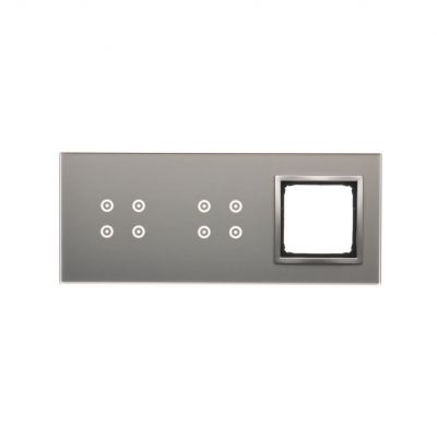 Simon 54 Touch Panel dotykowy S54 Touch 3 moduły 4 pola dotykowe + 4 pola dotykowe + 1 otwór na osprzęt S54 srebrna mgła DSTR3440/71 KONTAKT (DSTR3440/71)