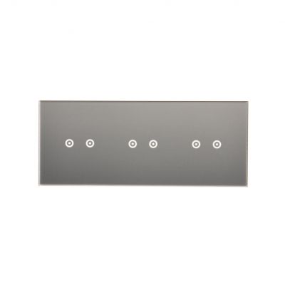 Simon 54 Touch Panel dotykowy S54 Touch 3 moduły 2 pola dotykowe poziome + 2 pola dotykowe poziome + 2 pola dotykowe poziome srebrna mgła DSTR3222/71 KONTAKT (DSTR3222/71)