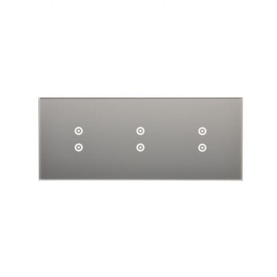 Simon 54 Touch Panel dotykowy S54 Touch 3 moduły 2 pola dotykowe pionowe + 2 pola dotykowe pionowe + 2 pola dotykowe pionowe srebrna mgła DSTR3333/71 KONTAKT (DSTR3333/71)