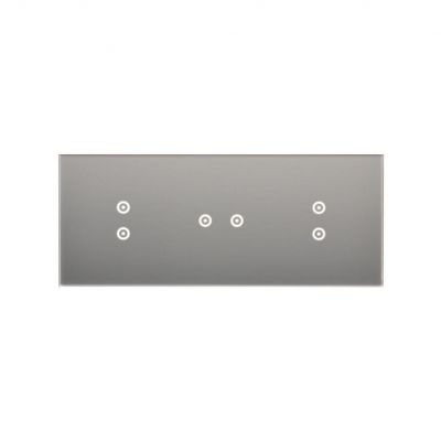 Simon 54 Touch Panel dotykowy S54 Touch 3 moduły 2 pola dotykowe pionowe + 2 pole dotykowe poziome + 2 pola dotykowe pionowe srebrna mgła DSTR3323/71 KONTAKT (DSTR3323/71)