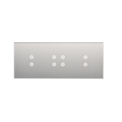 Simon 54 Touch Panel dotykowy S54 Touch 3 moduły 2 pola dotykowe pionowe + 4 pola dotykowe + 2 pola dotykowe pionowe srebrna mgła DSTR3343/71 KONTAKT (DSTR3343/71)