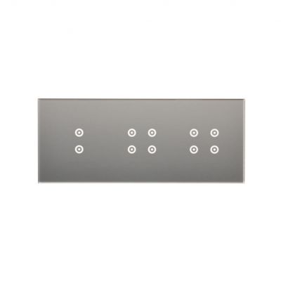 Simon 54 Touch Panel dotykowy S54 Touch 3 moduły 2 pola dotykowe pionowe + 4 pola dotykowe +  4 pola dotykowe srebrna mgła DSTR3344/71 KONTAKT (DSTR3344/71)