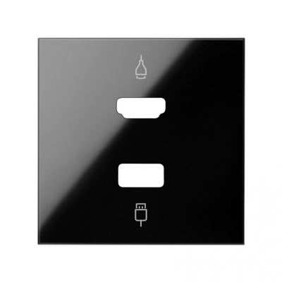 Simon 100 Pokrywa do gniazda HDMI+ USB czarny 10001095-138 KONTAKT (10001095-138)