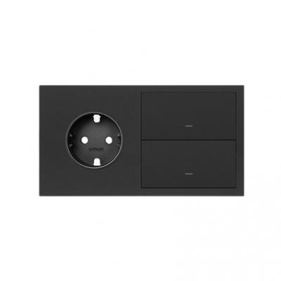 Simon 100 Panel 2-krotny: gniazdo + 2 klawisze czarny mat 10020204-238 KONTAKT (10020204-238)
