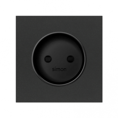 Simon 100 Pokrywa do gniazda bez uziemienia czarny mat 10000040-238 KONTAKT (10000040-238)