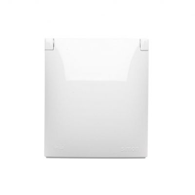 Simon Aquaclick Gniazdo wtyczkowe IP44 Schuko pojedyncze klapka w kolorze pokrywy z przesłonami torów prądowych 16A 250 V~ szybkozłącza, biały ACGSZ1CZ/11 KONTAKT (ACGSZ1CZ/11)