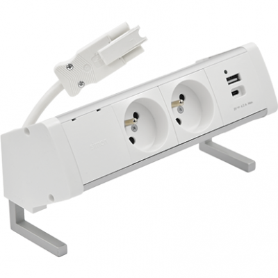 SIMON 480 TS48-430E20B00-40 Biurkowy zestaw gniazd 2 gn. typ E + ładowarka USB typ A+C; złącze 10 cm 48430E20B000000-40 KONTAKT (48430E20B000000-40)