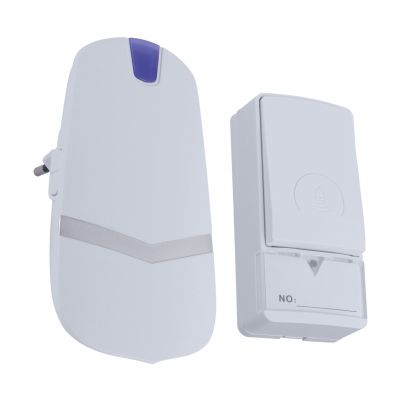 Bezprzewodowy dzwonek bateryjny OCEAN 230V IP44/20 biały 05035 IDEUS (05035)