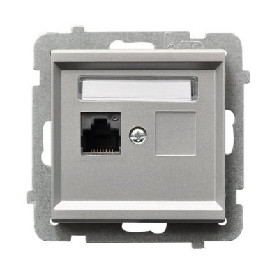 SONATA Gniazdo komputerowe pojedyncze kat. 5e MMC kolor srebro mat GPK-1R/K/m/38 OSPEL (GPK-1R/K/m/38)