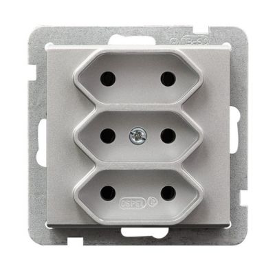 SONATA Gniazdo potrójne EURO kolor srebro mat GP-3R/m/38 OSPEL (GP-3R/m/38)