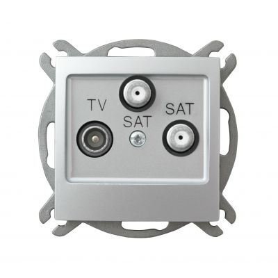 IMPRESJA Gniazdo antenowe RTV-SAT z dwoma wyjściami SAT kolor srebro GPA-Y2S/m/18 OSPEL (GPA-Y2S/m/18)