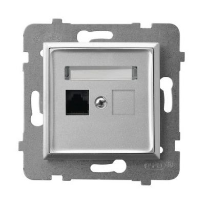 ARIA Gniazdo komputerowe pojedyncze kat. 5e MMC kolor srebro GPK-1U/K/m/18 OSPEL (GPK-1U/K/m/18)