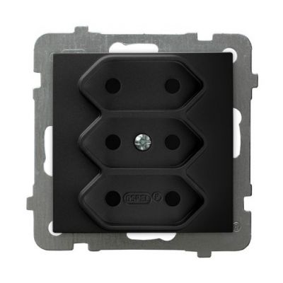 AS Gniazdo potrójne EURO kolor czarny metalik GP-3G/m/33 OSPEL (GP-3G/m/33)