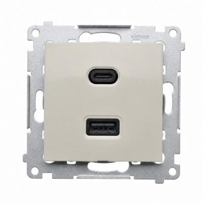 Simon 54 Ładowarka USB C+A 30W kaszmir mat DEC2CAQ.01/42 (DEC2CAQ.01/42)
