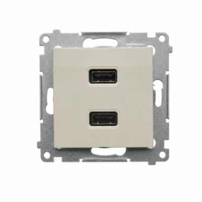 Simon 54 Ładowarka 2x USB 2.1A kaszmir mat DC2USB.01/42 (DC2USB.01/42)