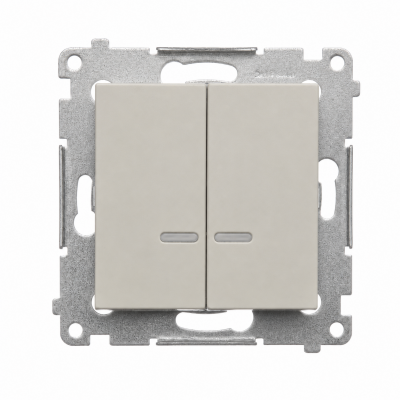 Simon 54 Łącznik podwójny świecznikowy z podświetleniem LED i do wersji IP44 kaszmir mat DW5ABL.01/42 (DW5ABL.01/42)