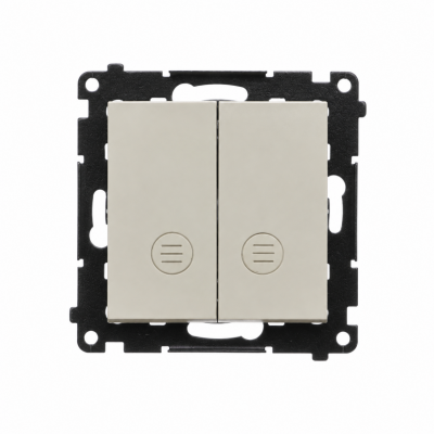 Simon 55 Łącznik podwójny świecznikowy z podświetleniem LED szybkozłączka kaszmirowy TW5L2.01/142 (TW5L2.01/142)