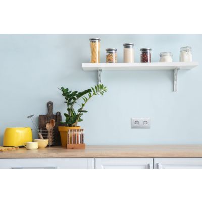 lumina Gniazdo SCHUKO z pokrywą, srebrny (WL1152)