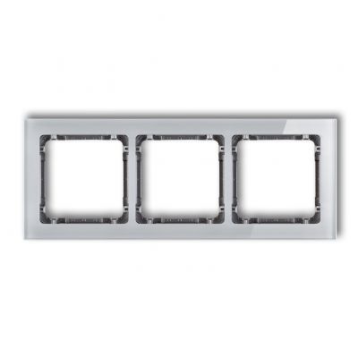 KARLIK DECO Ramka potrójna - efekt szkła (ramka: szara; spód: grafitowy) 15-11-DRS-3 (15-11-DRS-3)