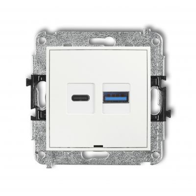 KARLIK ICON  Ładowarka podwójna USB C + A 30W biały ICUSBBO-10 (ICUSBBO-10)