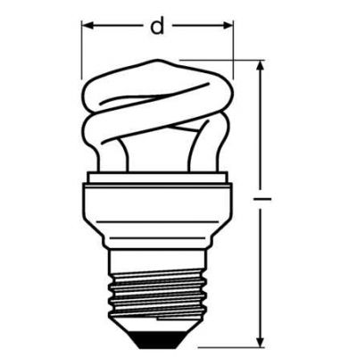 Świetlówka kompaktowa  DULUX STAR TWIST 5W 827 220-240V E27 10X1 LEDVANCE (4008321334602)