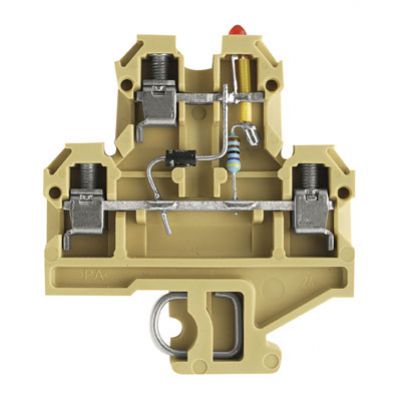 WEIDMULLER DK 4/32 LD ROT 24VDC Zacisk modułowy wielorzędowy, złącze śrubowe, 4 mm², 24 V, liczba poziomów: 2, beżowy / żółty 0210160000 /25szt./ (0210160000)