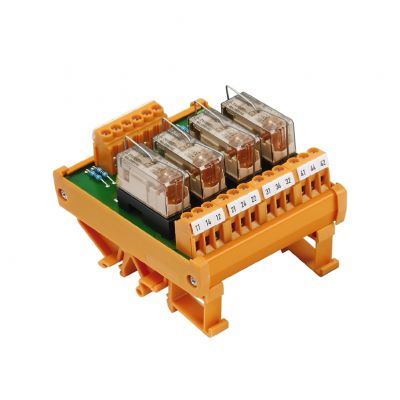 WEIDMULLER RSM 4RS 24VDC LP GEM.- Moduł przekaźnikowy, 4-kanałowa, dzielony -, 24 V DC, Dioda żółta, Dioda zwrotna, Zabezpieczenie przez pomieszaniem biegunów, 4 zestyk przełączny (AgN 1113361001 /1sz (1113361001)