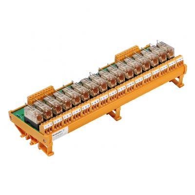WEIDMULLER RSM 16RS 115VUC LP Moduł przekaźnikowy, 16-kanałowa, 115 V AC / DC, Dioda żółta, 16 zestyk przełączny (AgNi 90/10) , 6 A, złącze śrubowe, Przycisk testowy: Nie 1114761001 /1szt./ (1114761001)