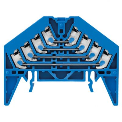 WEIDMULLER PRV 4 BL 35X15 WS Zacisk rozdzielacza krosowego, PUSH IN, 1.5, 250, 10 A, liczba przyłączeń: 16, TS 35 x 15, niebieski, kolor elementów uruchamiających: biały 1173920000 /20szt./ (1173920000)