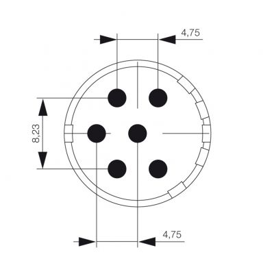 WEIDMULLER SAI-M23-SE-6-3.5MM Wkład styku (złącze okrągłe), kołek wlutowany, 3,5 mm, Połączenie lutowane, M23, Liczba biegunów: 6, kodowanie: brak 1224020000 /1szt./ (1224020000)