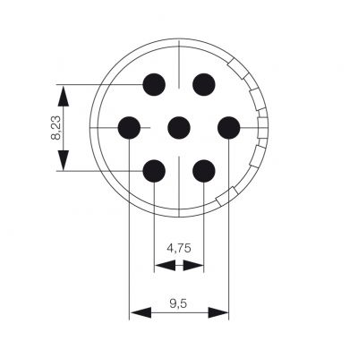 WEIDMULLER SAI-M23-SE-7-10MM Wkład styku (złącze okrągłe), kołek wlutowany, 10 mm, Połączenie lutowane, M23, Liczba biegunów: 7, kodowanie: brak 1224120000 /1szt./ (1224120000)